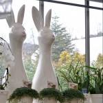Raumdekoration Osterhasen aus Porzellan